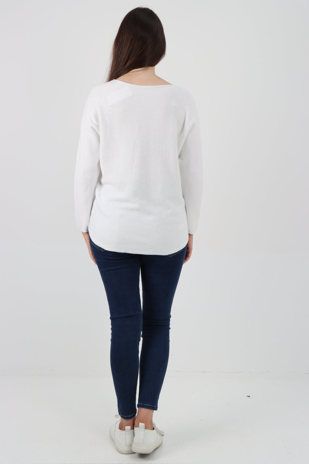 Italian Knitted Basic Plain Long Sleeve Jumper Top