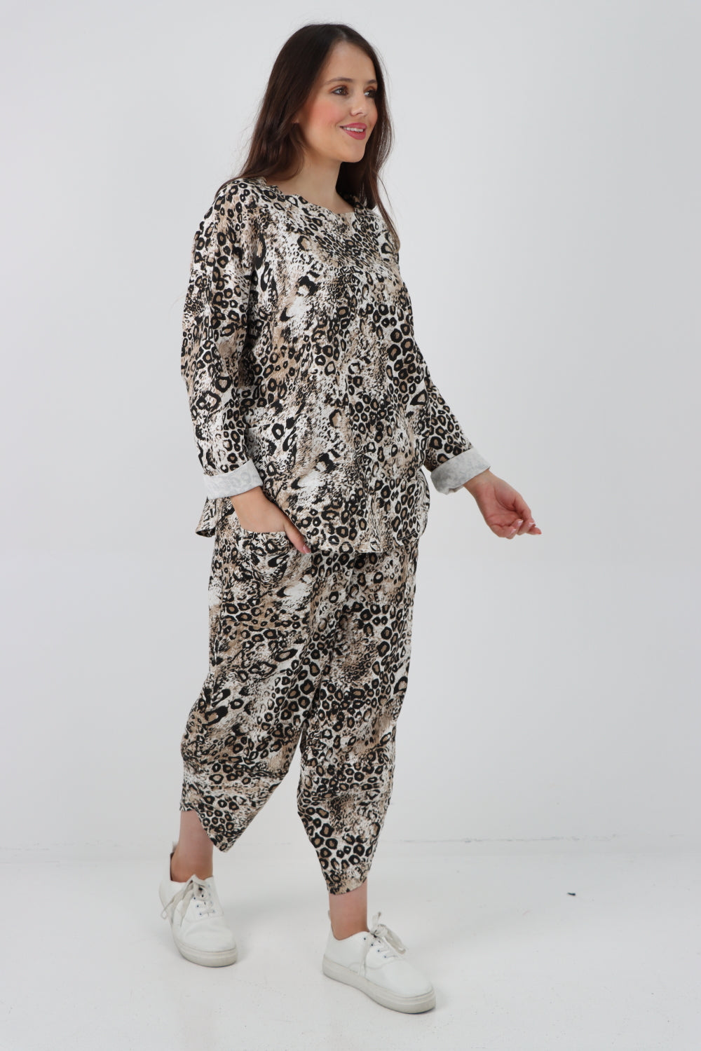 Italian Animal Print Loungewear 2 Piece Set