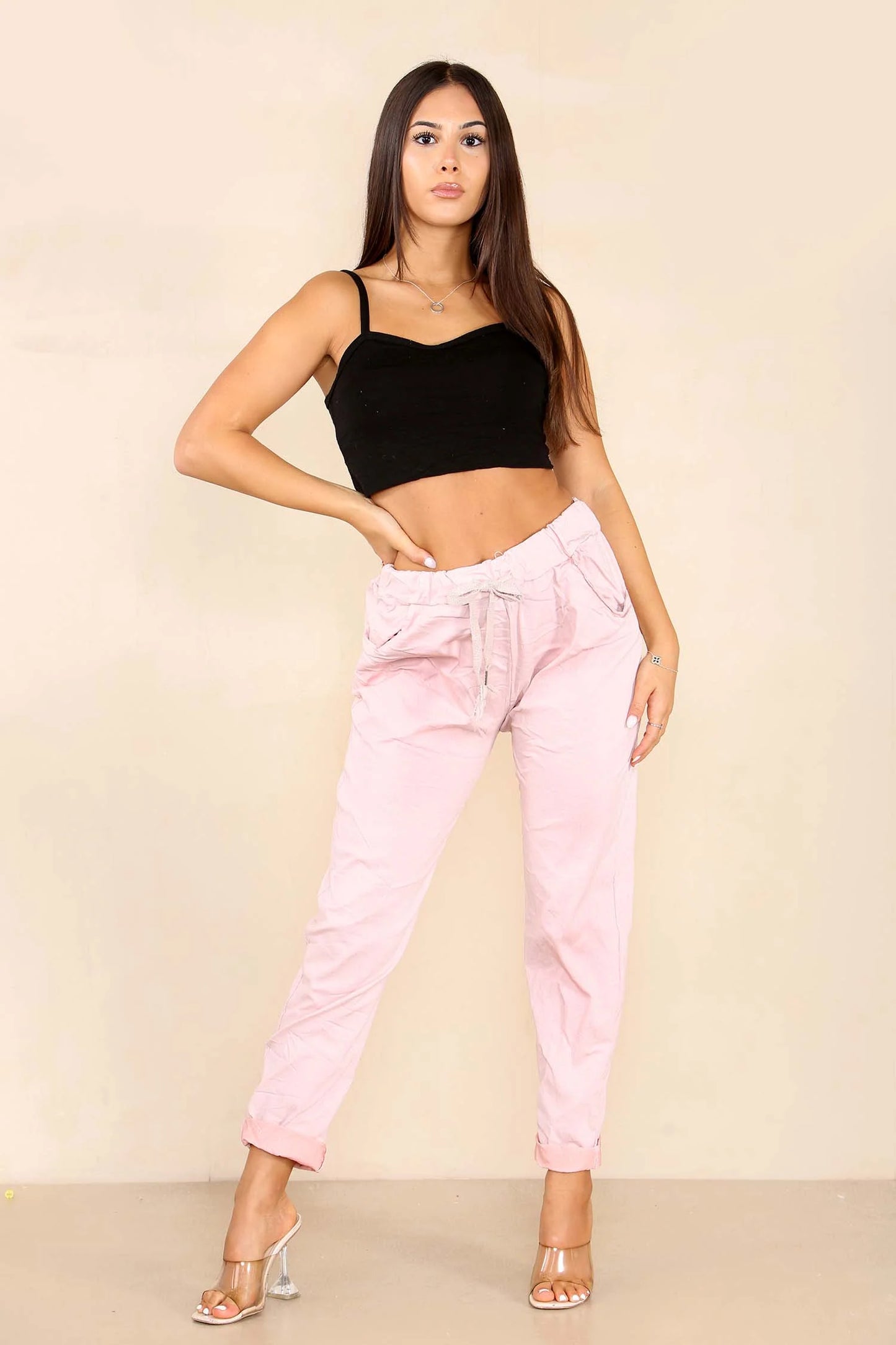 Italian Glitter Drawstring Waistband Magic Pants