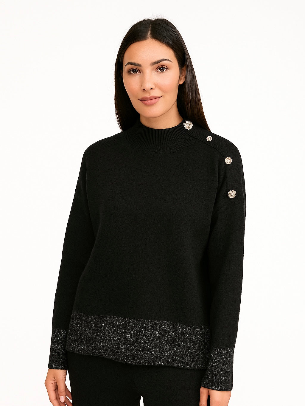Women’s Two-Piece Knit Set with Side Buttons – Beige”